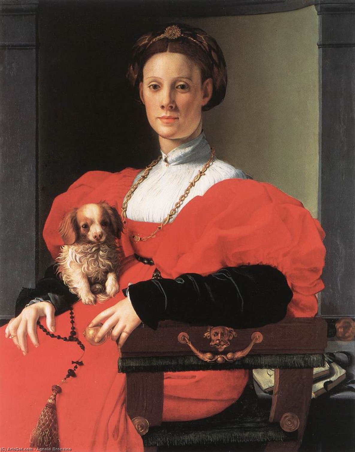 Portrait Of A Lady With A Puppy — Agnolo Bronzino