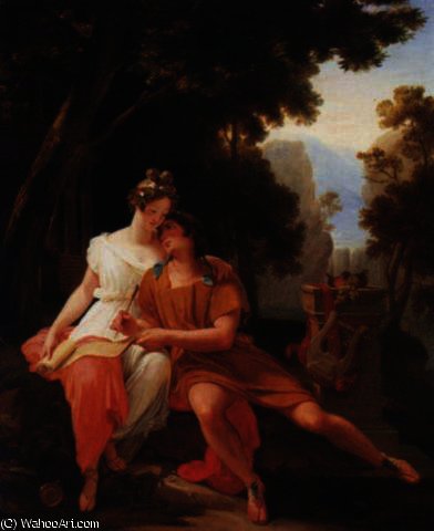 Propertius And Cynthia At Tivoli — Auguste Jean Baptiste Vinchon