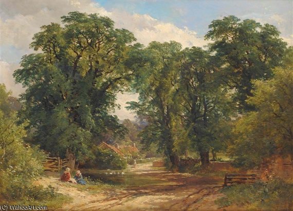 The Village Ford — John Syer