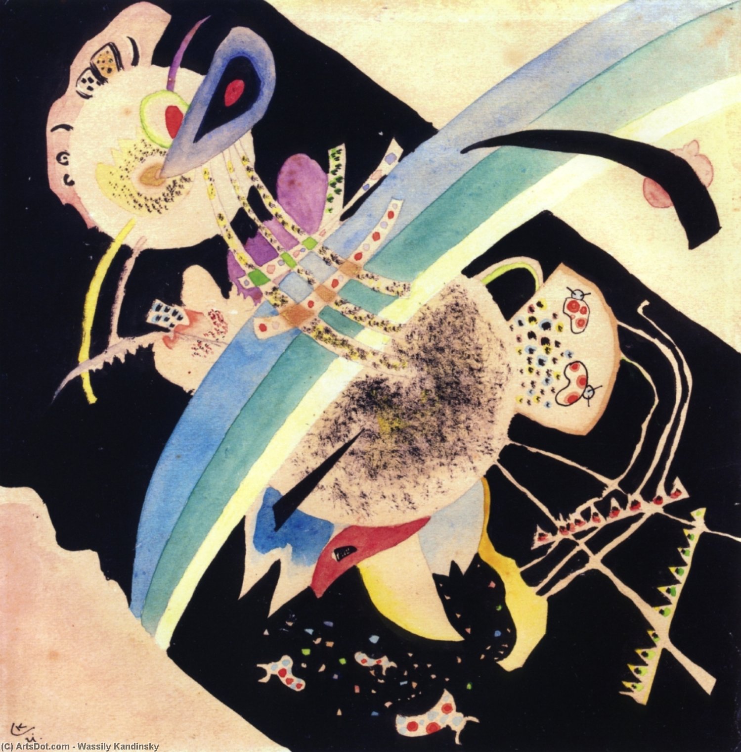Study For ''circles On Black'' — Wassily Wassilyevich Kandinsky