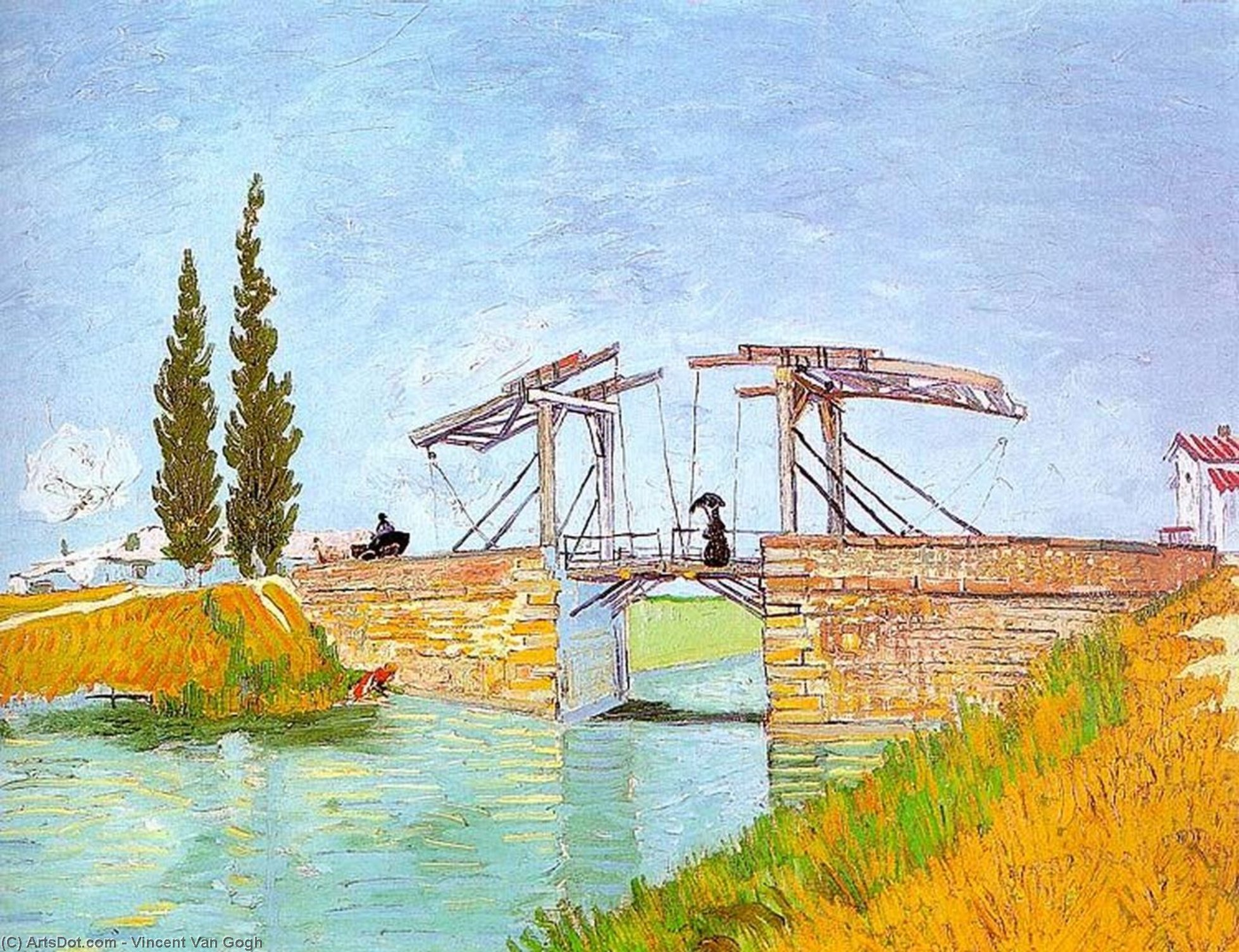 Drawbridge With A Lady With A Parasol — Vincent Willem Van Gogh