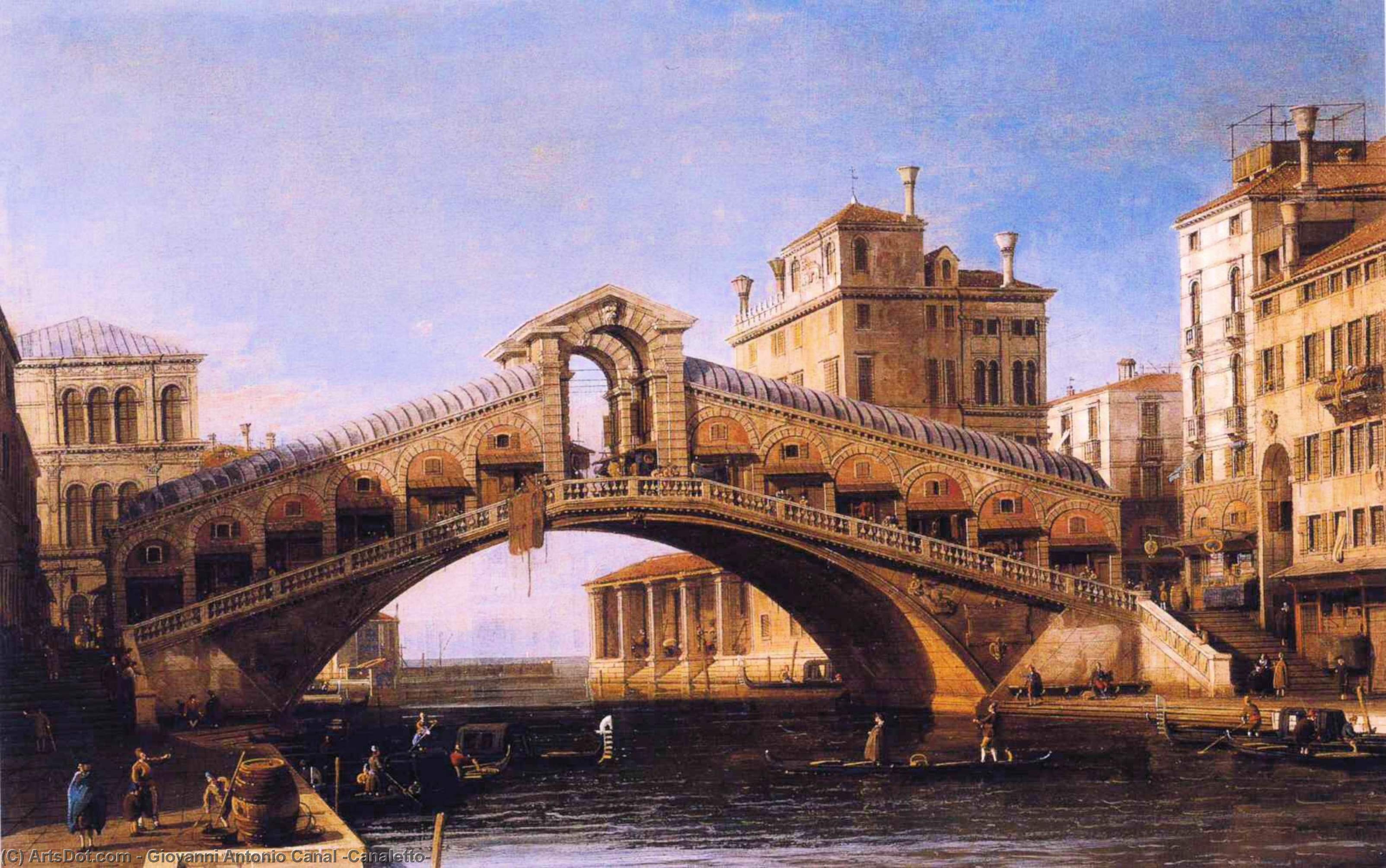 Capriccio Of The Rialto Bridge With The Lagoon Beyond — Canaletto