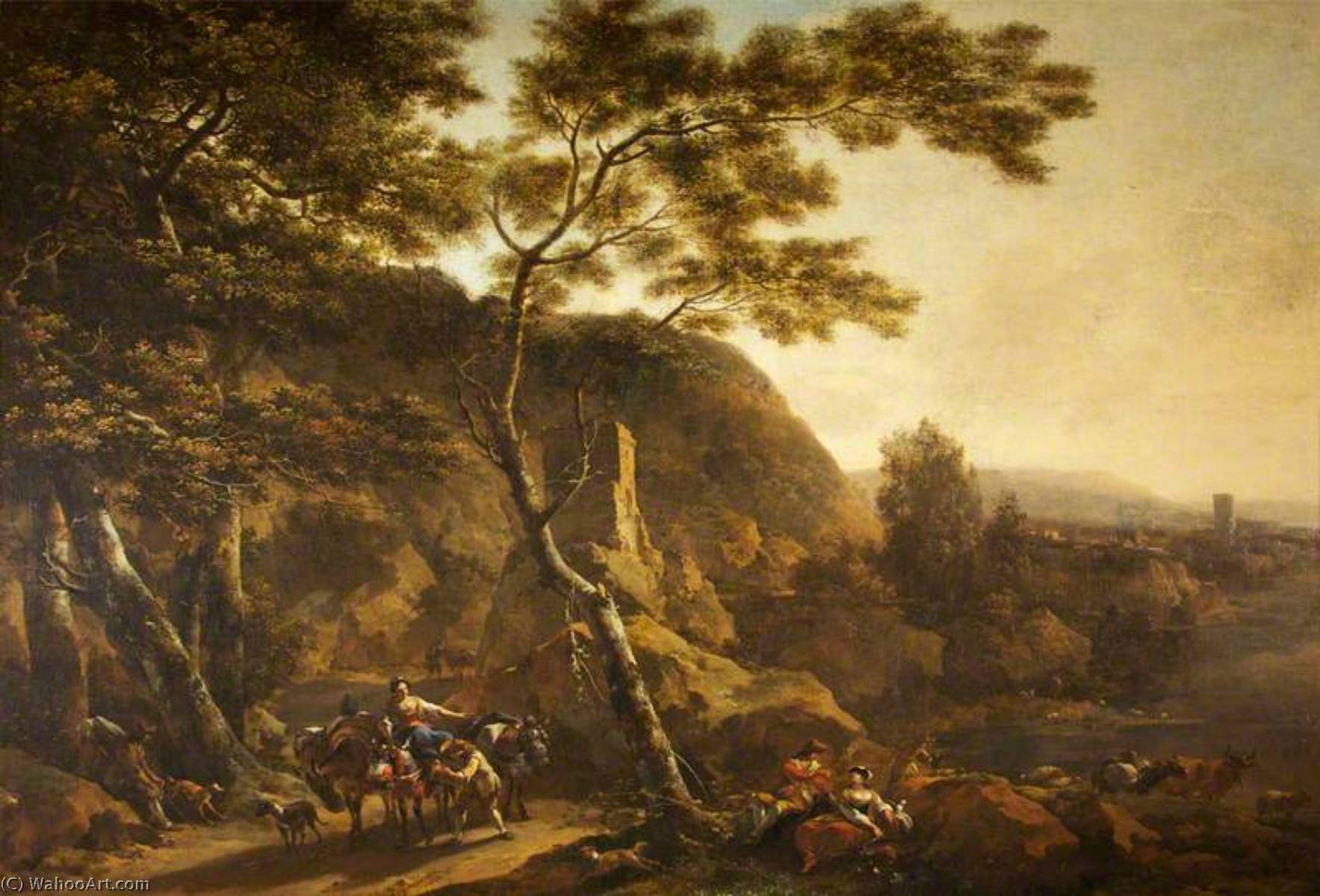 A Landscape With Figures — Nicolaes Pietersz Berchem