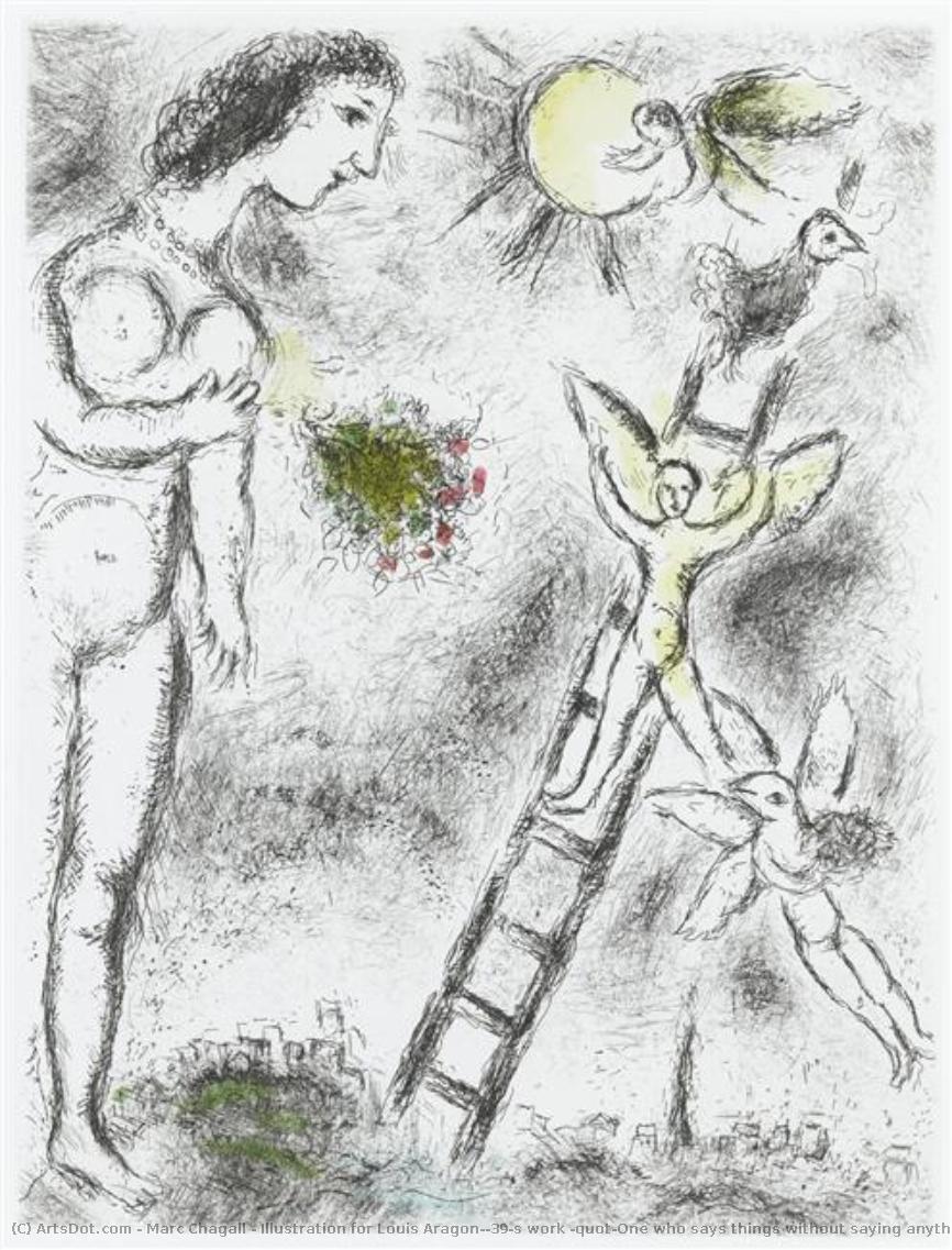 Illustration For Louis Aragon's Work "one Who Says Things Without Saying Anything" — Marc Chagall