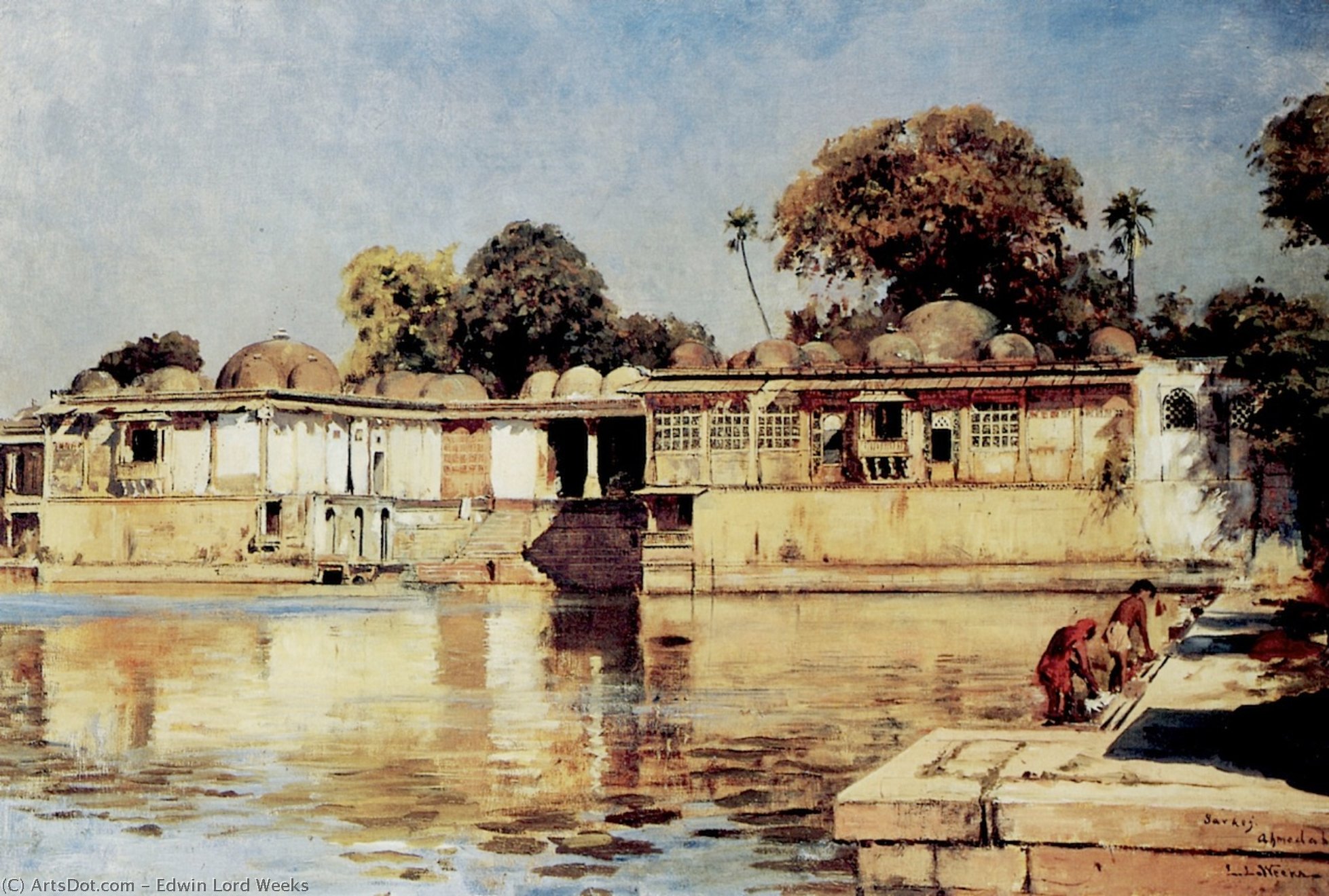 Palace And Lake At Sarkeh, Near Ahmedabad, India — Edwin Lord Weeks