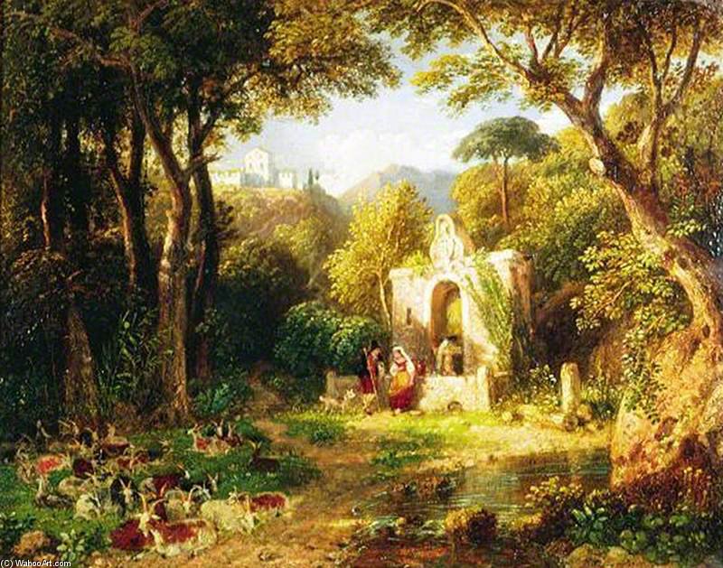 Figures At An Arcadian Fountain — William Havell