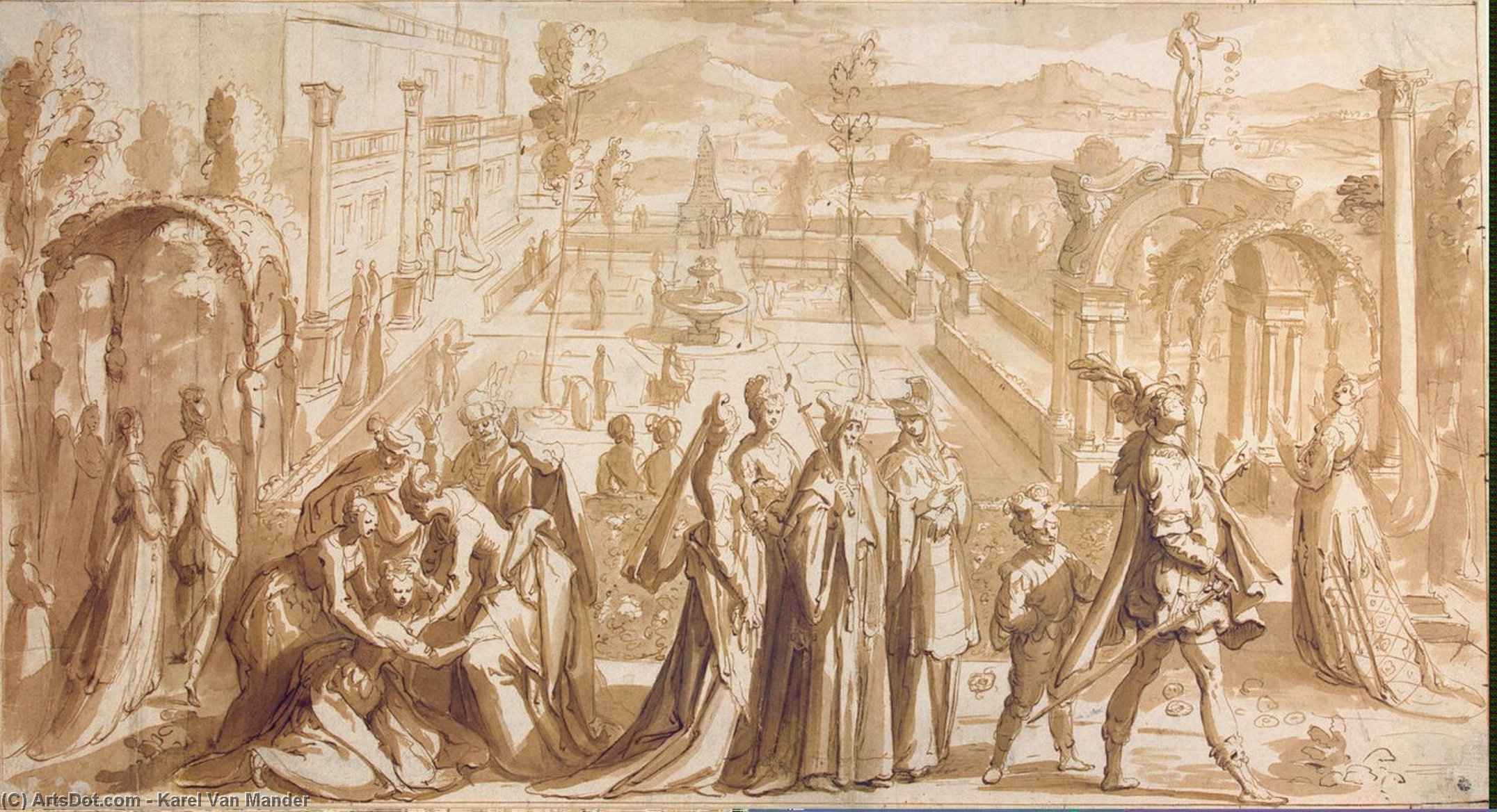 Oriane Endavours To Perform Feats Of Magic In The Garden Of Apolidon — Karel Van Mander