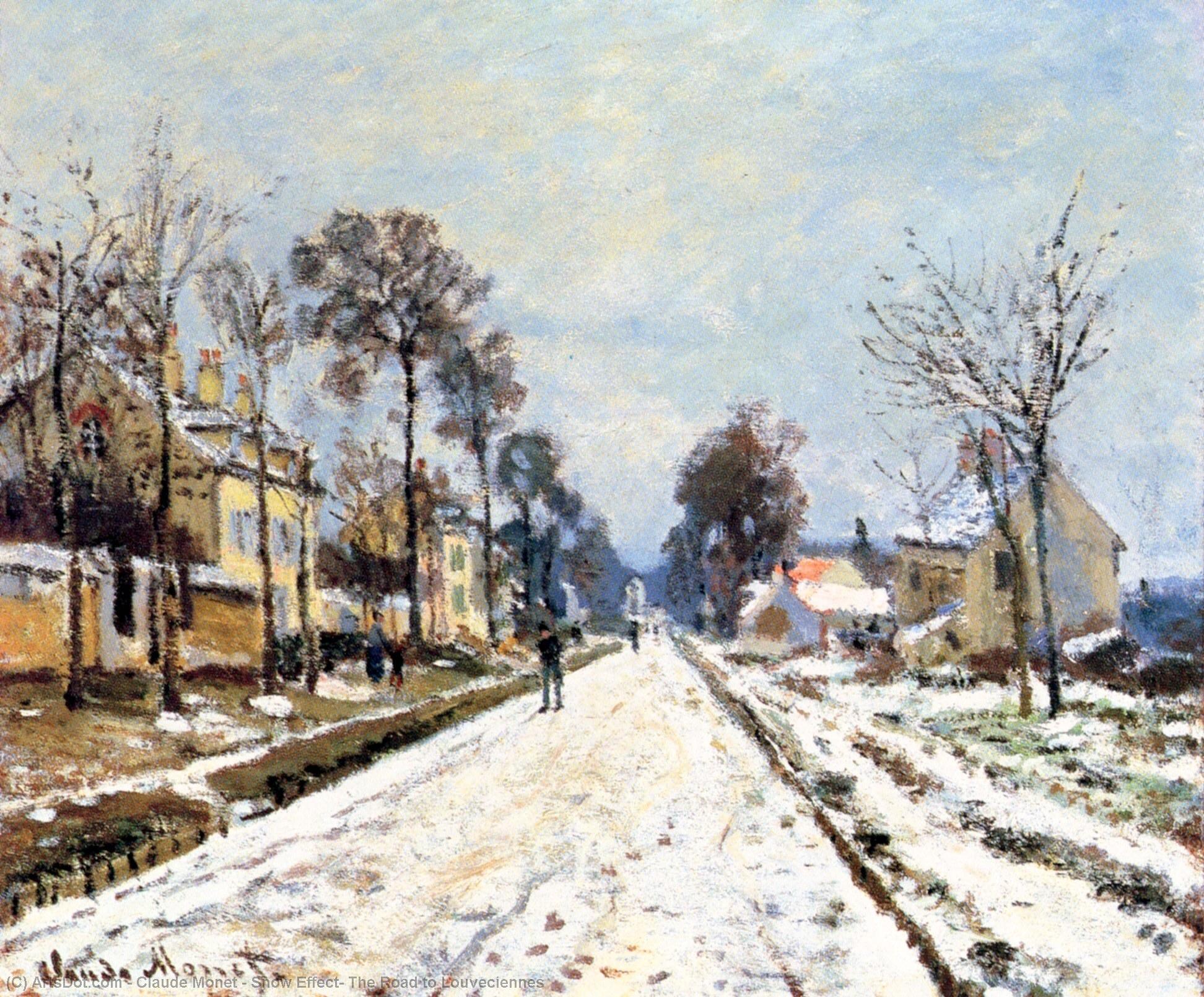 Snow Effect, The Road To Louveciennes — Claude Monet