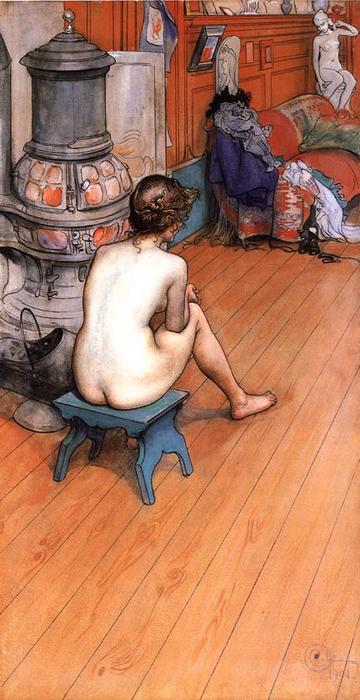 Leontine Sitting In The Atelier — Carl Larsson