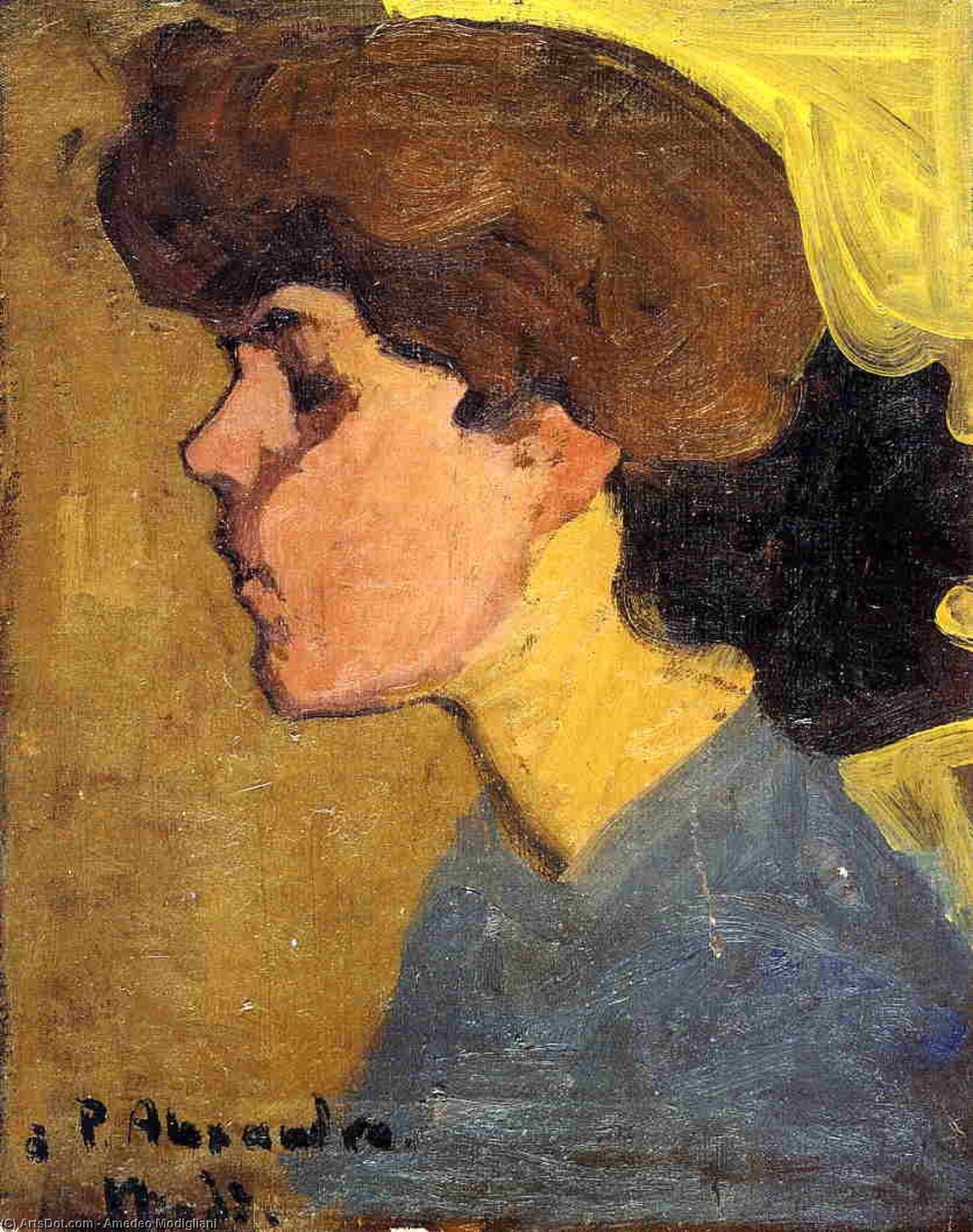 Woman's Head In Profile — Amedeo Clemente Modigliani