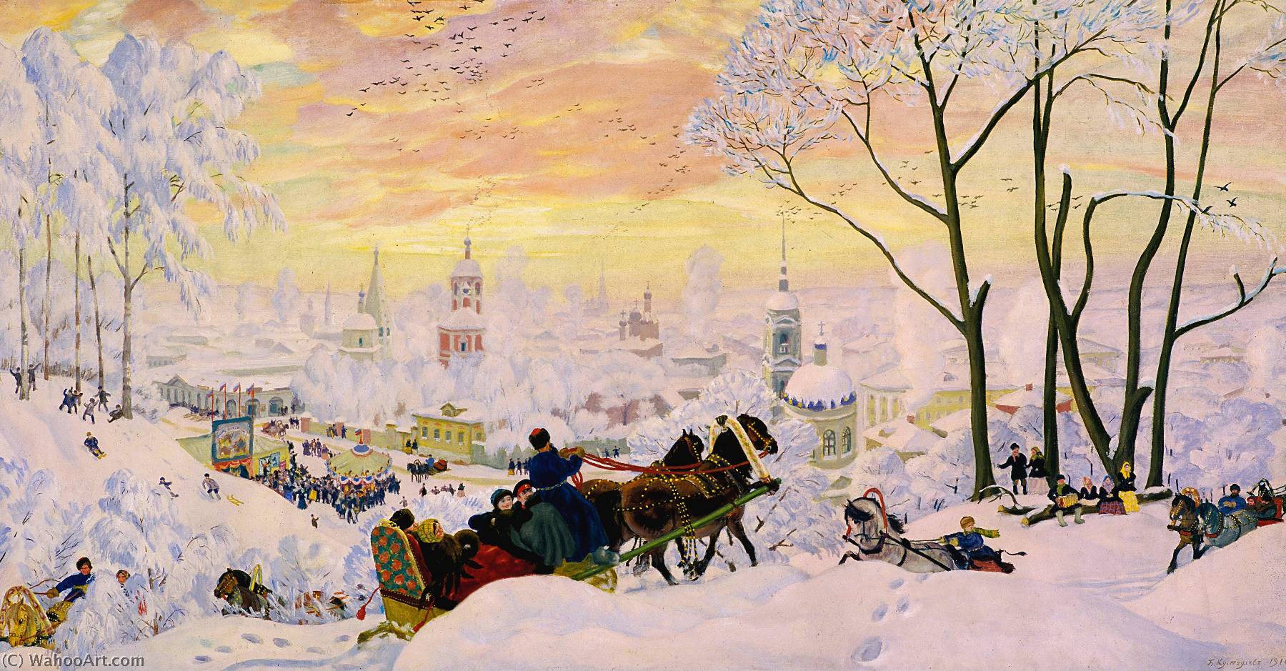 Russian «масленица» Pancake Week — Boris Mikhailovich Kustodiev