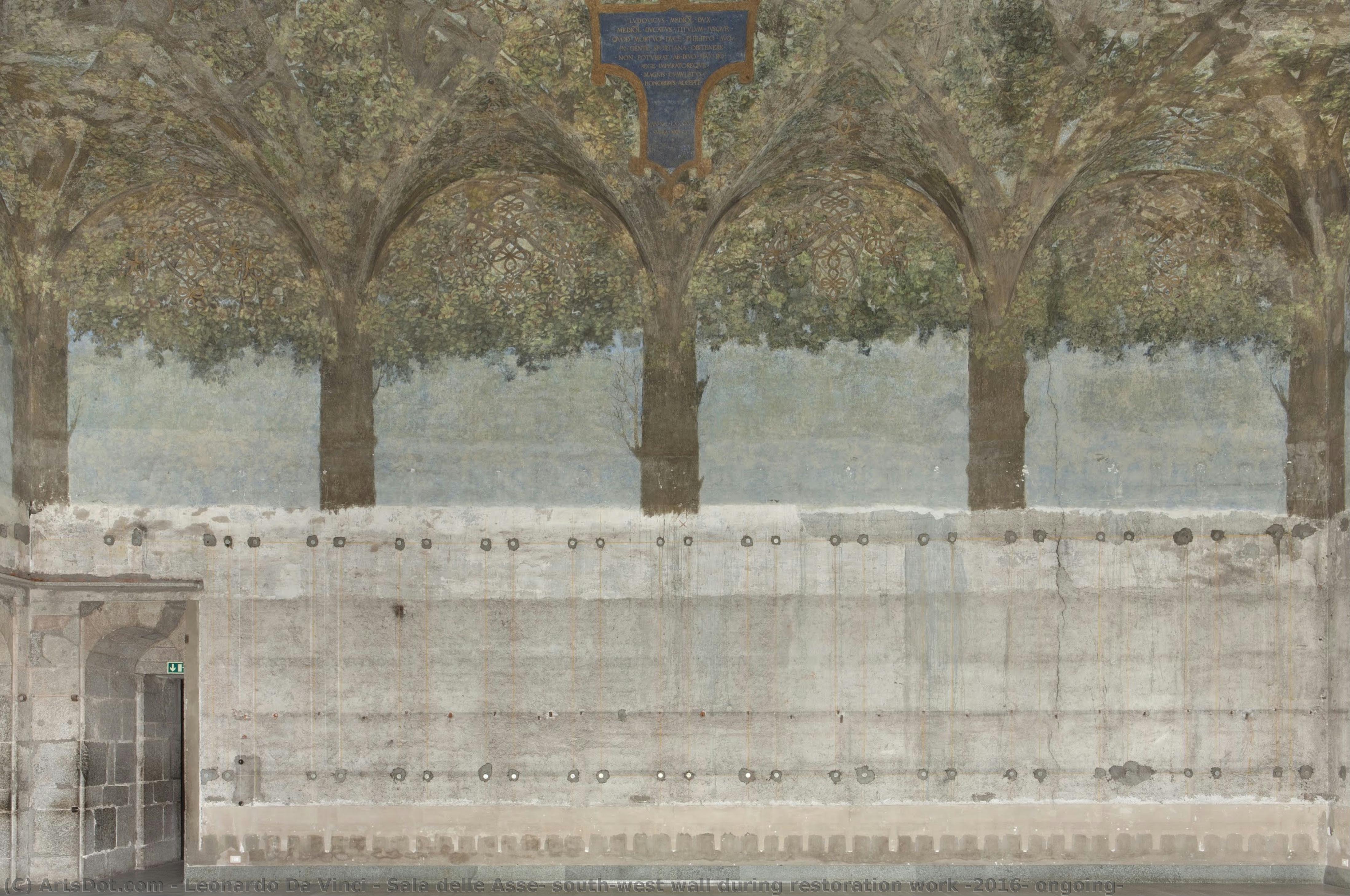Sala Delle Asse, South-west Wall During Restoration Work (2016, Ongoing) — Leonardo Da Vinci