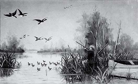 Duck Hunting, (painting) — Lewis L Cross