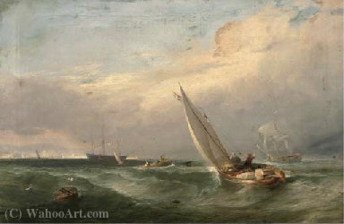 A Man'o-war Being Towed Into Port — Edwin Hayes