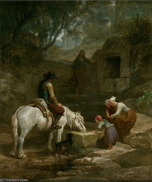 The Drinking Trough Scene In Brittany — Frederick Goodall