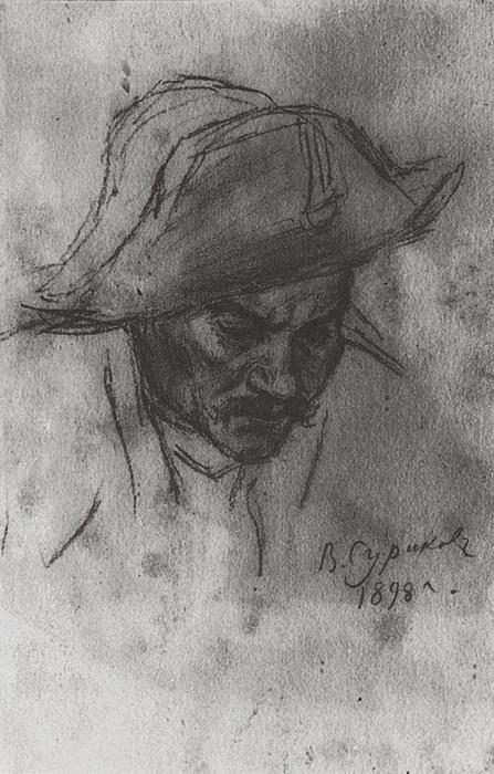 Soldier's Head In A Cocked Hat — Vasily Ivanovich Surikov