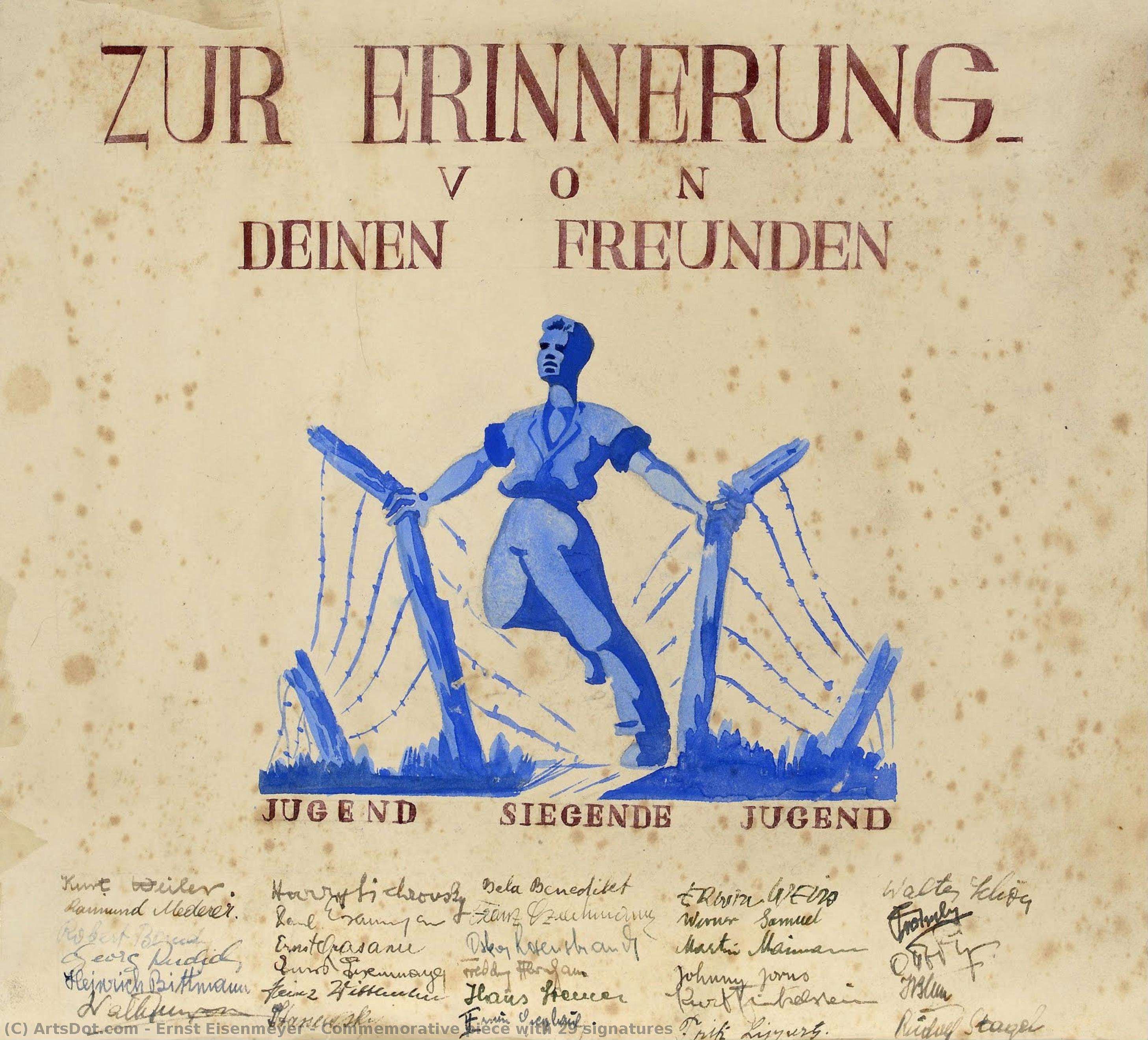 Commemorative Piece With 29 Signatures — Ernst Eisenmeyer