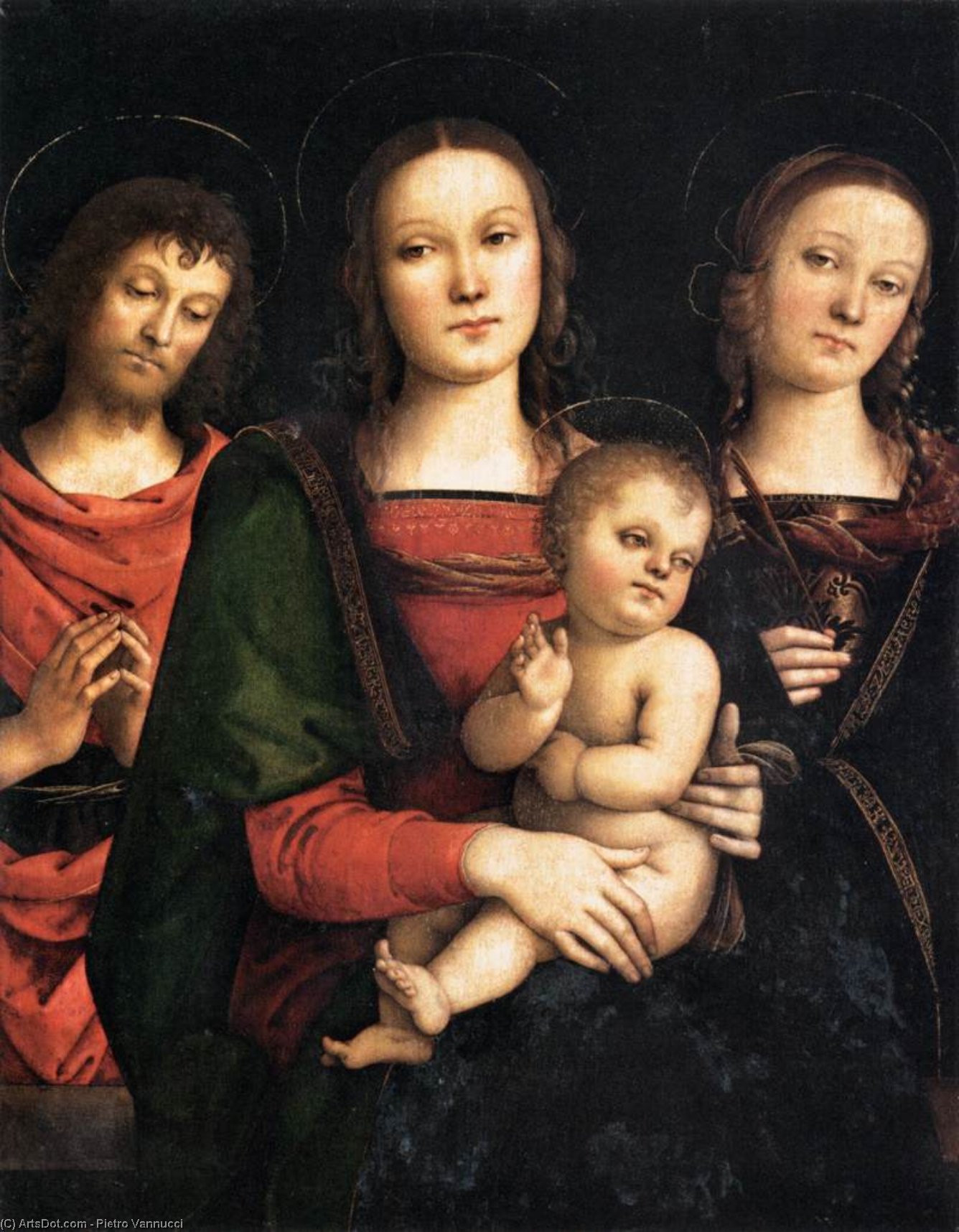Virgin And Child Between Sts John The Baptist And Catherine — Vannucci Pietro (le Perugin)