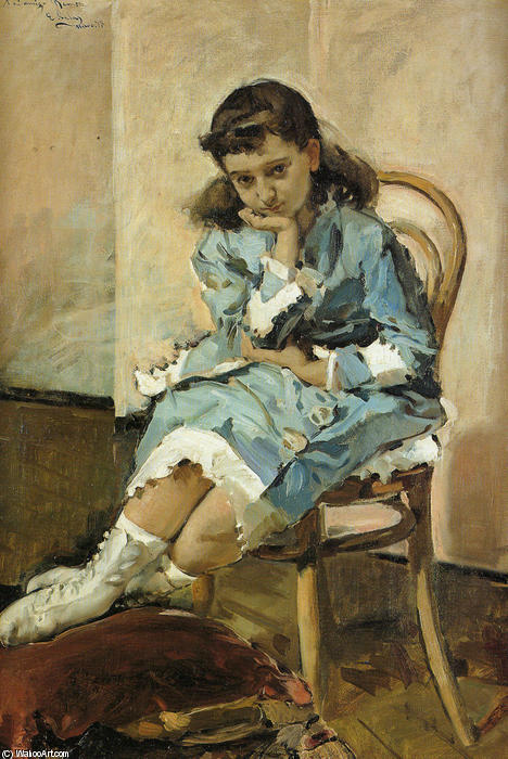 Retrato De Niña Sentada — Emilio Sala Y Frances