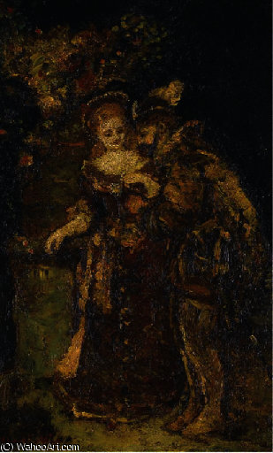 Couple Dans Un Paysage — Adolphe Joseph Thomas Monticelli