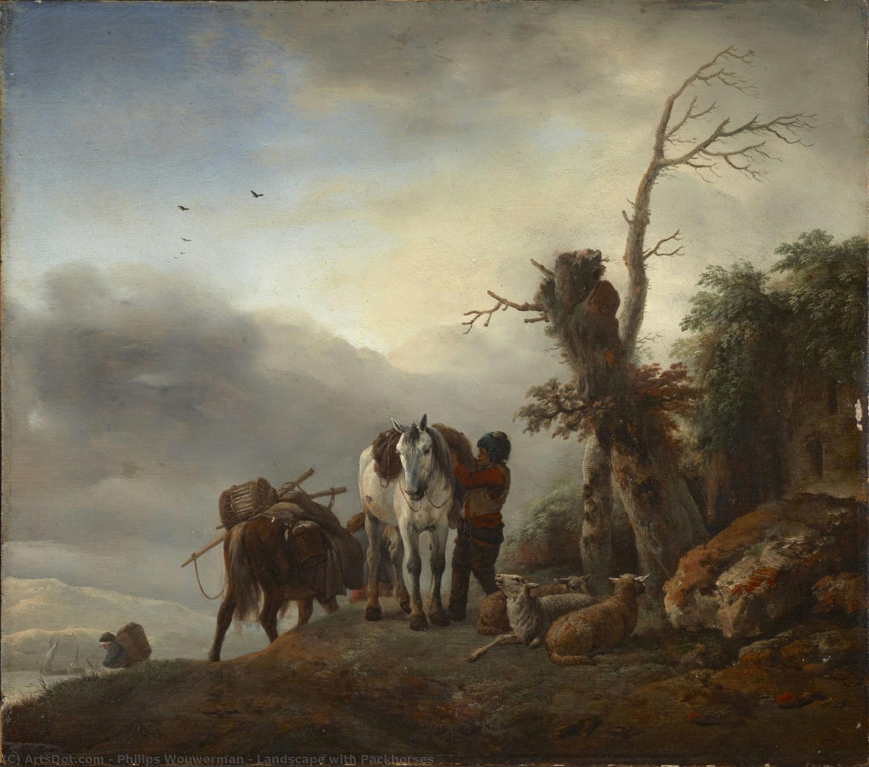 Landscape With Packhorses — Philips Wouwerman