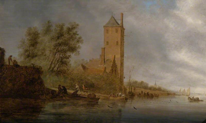 Wooded River Landscape — Salomon Van Ruysdael