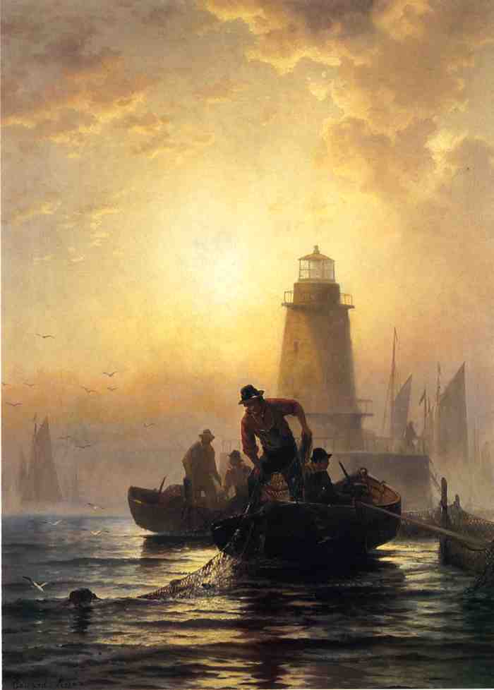Fish Pond, Orient Bay, Long Island — Edward Moran