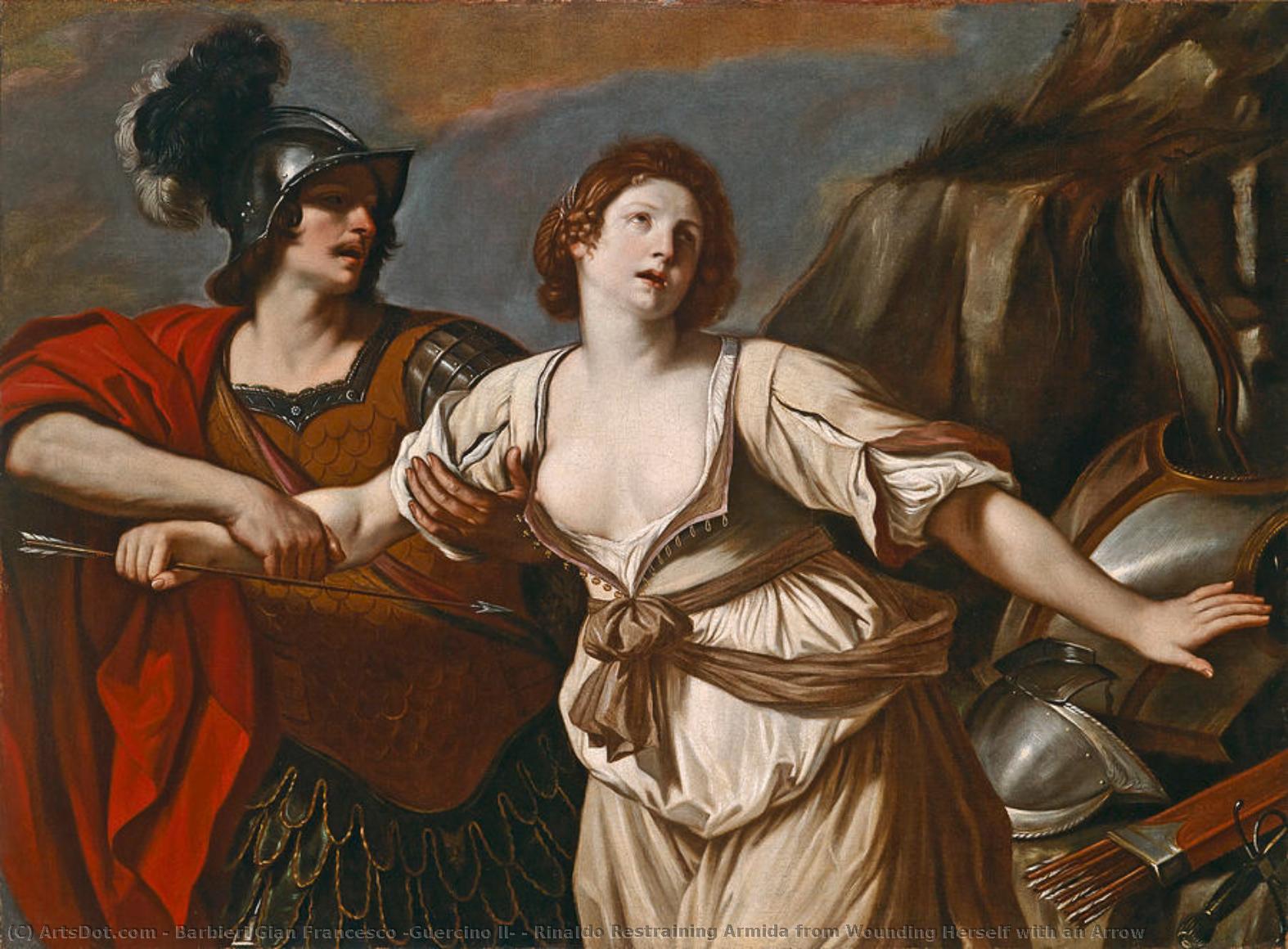 Rinaldo Restraining Armida From Wounding Herself With An Arrow — Barbieri Gian Francesco (guercino Il)