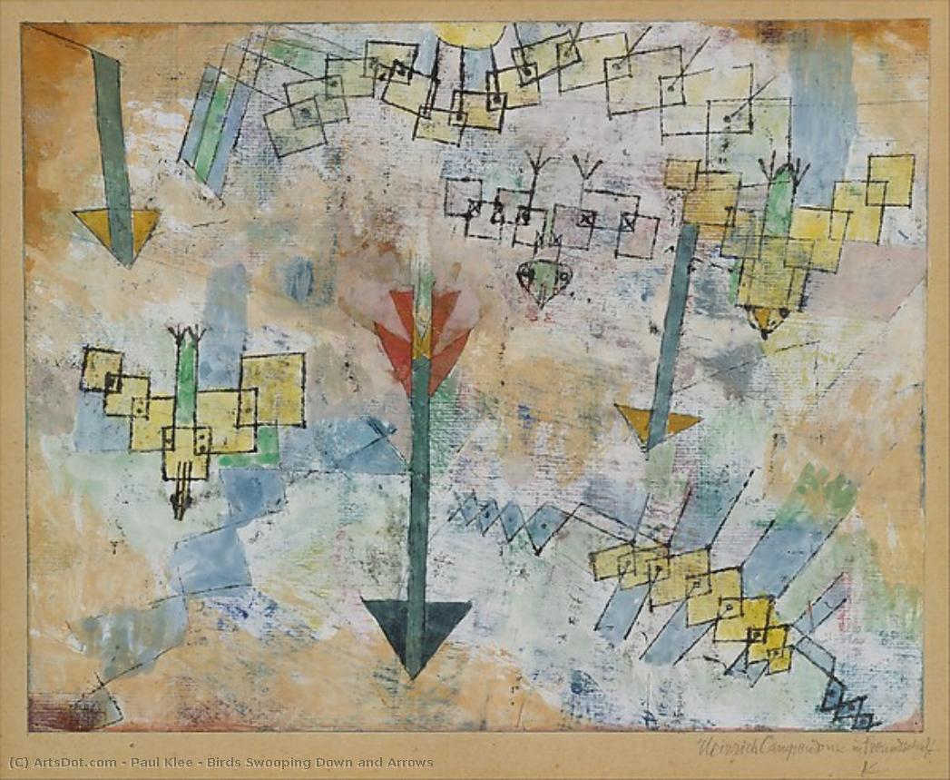 Birds Swooping Down And Arrows — Paul Klee