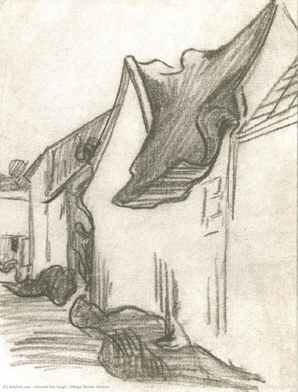 Village Street, Sketch — Vincent Willem Van Gogh