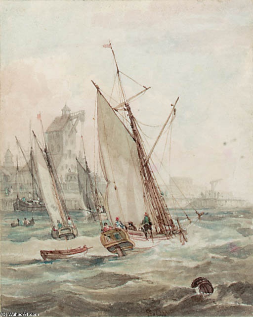 Traffic On The Thames — Samuel Owen