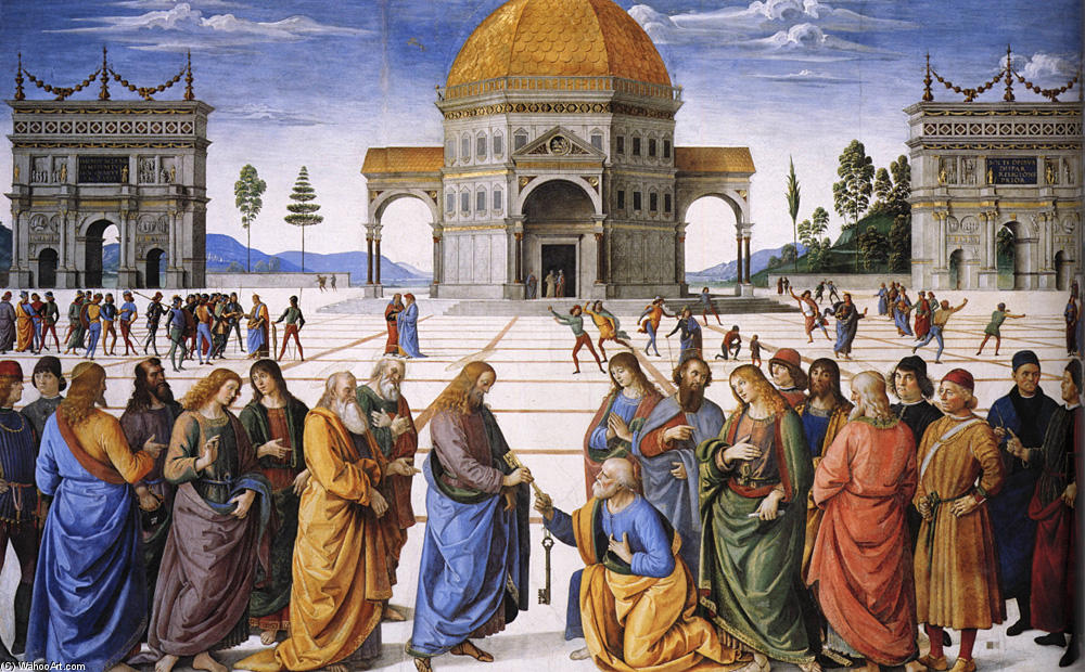 Christ Handing The Keys To St. Peter — Vannucci Pietro (le Perugin)