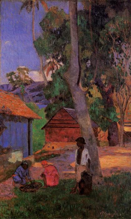 Near The Huts — Eugène Henri Paul Gauguin