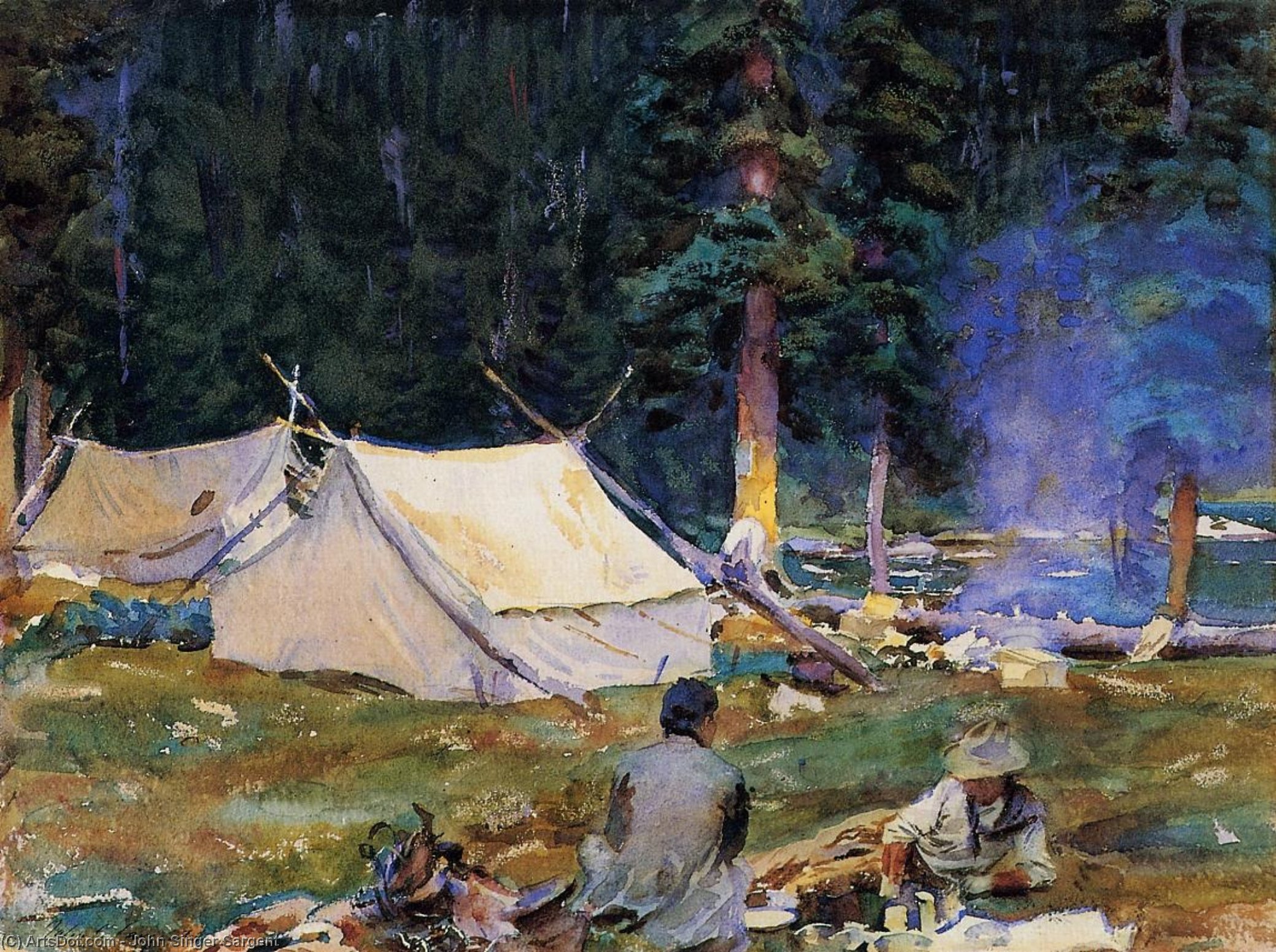 Camping At Lake O-hara — John Singer Sargent