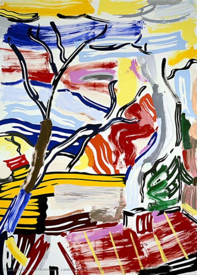 Landscape With Red Roof — Roy Lichtenstein