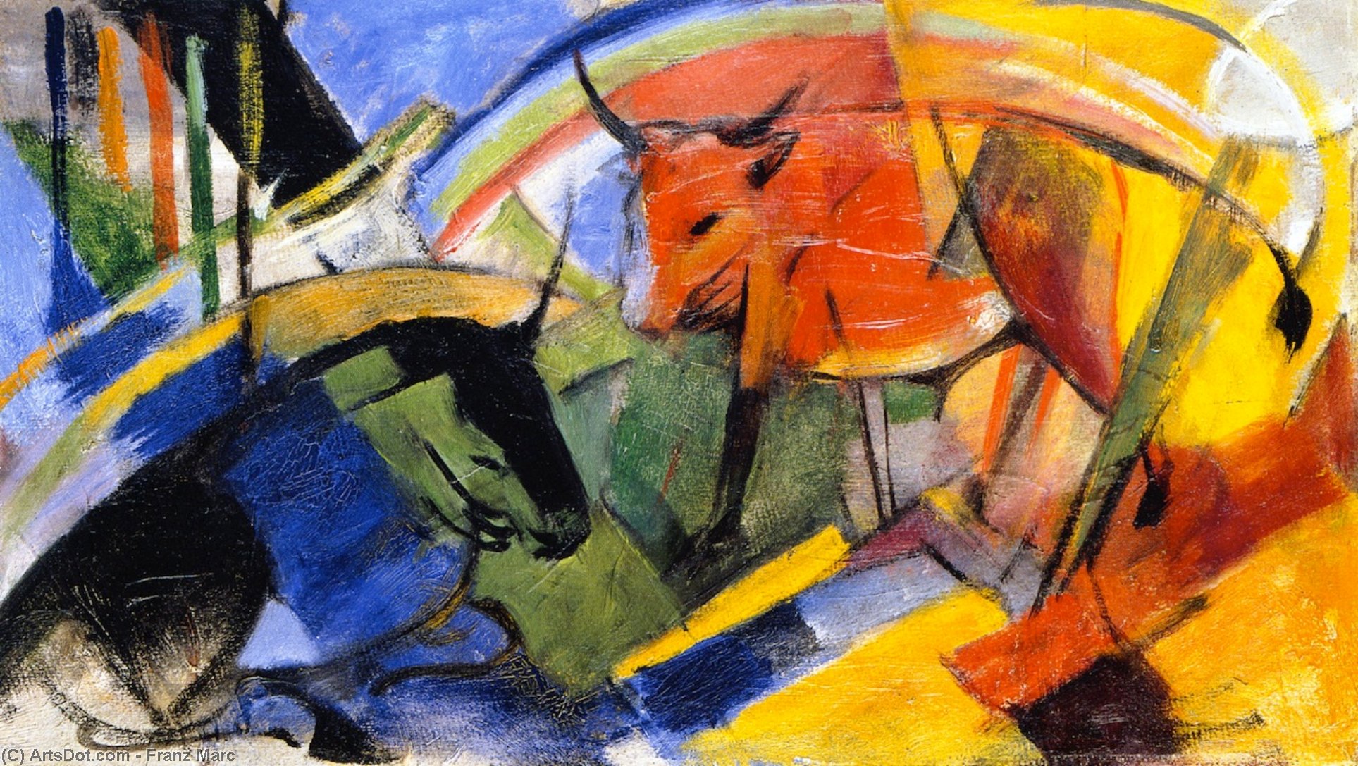 Small Picture With Cattle — Franz Marc