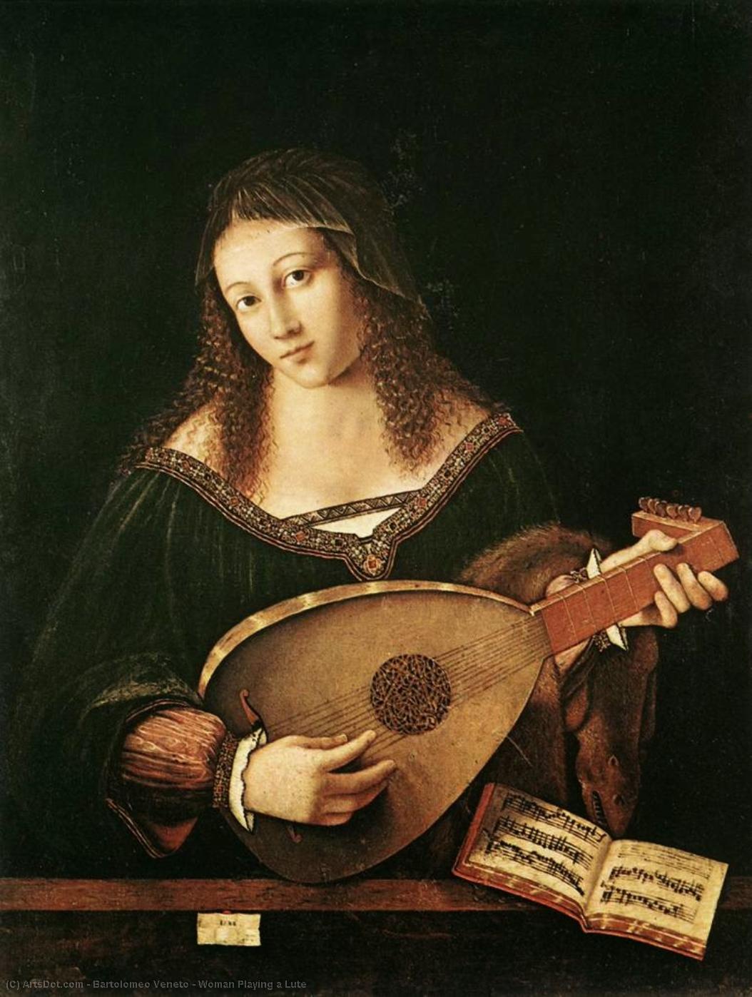 Woman Playing A Lute — Bartolomeo Veneto