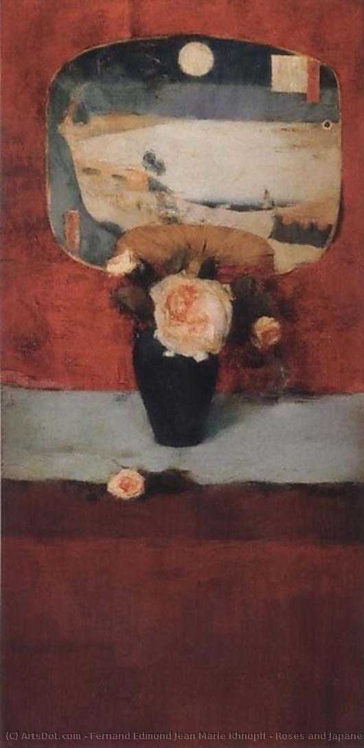 Roses And Japanese Fan — Fernand Khnopff