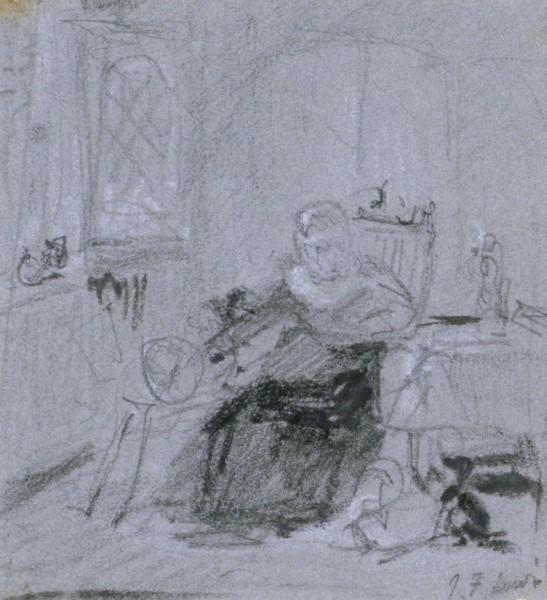 Elderly Woman Seated In An Interior — John Frederick Lewis