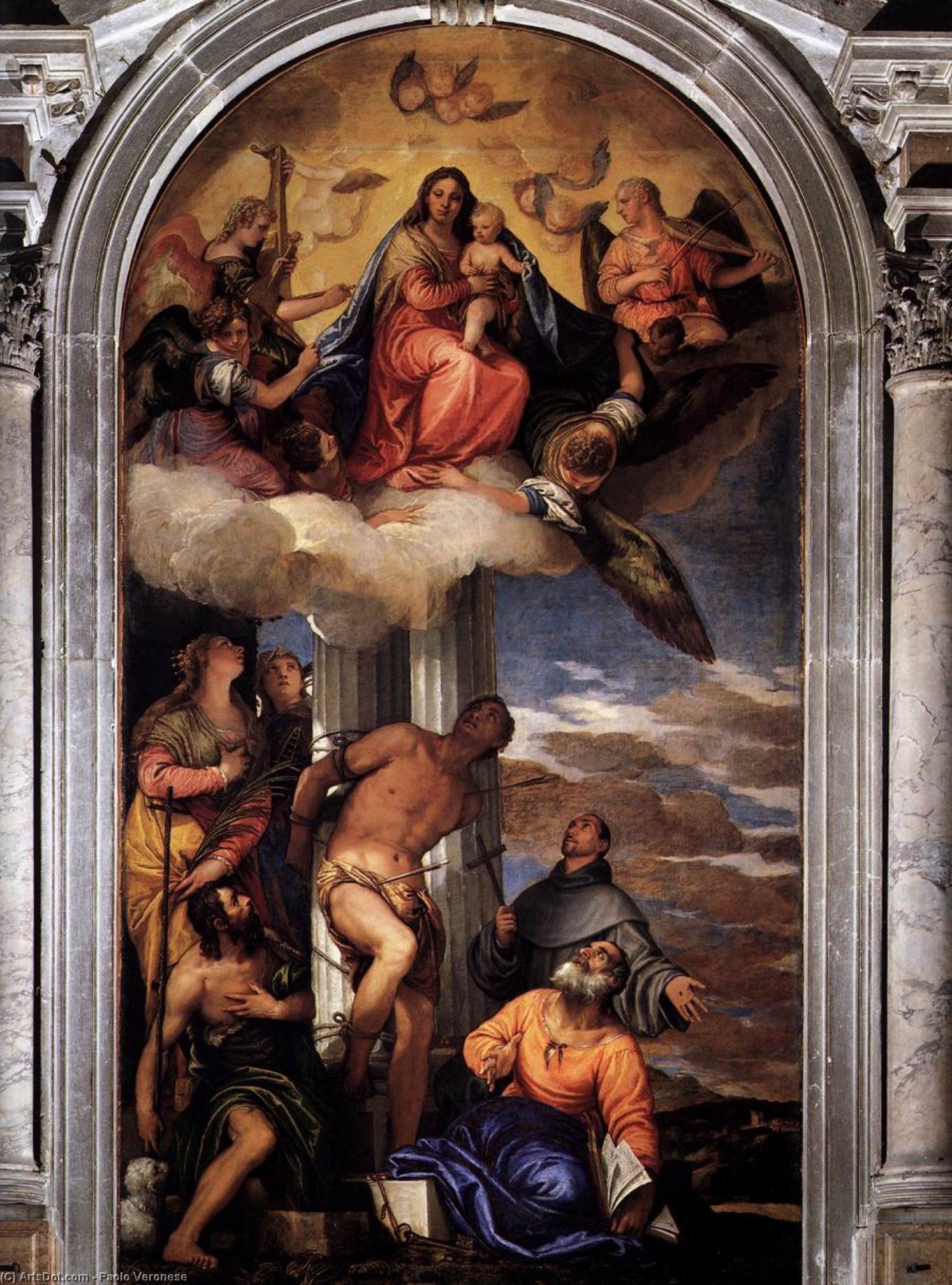 Virgin And Child Enthroned With Saints — Paolo Veronese