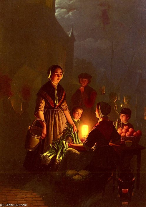 The Evening Market — Petrus Van Schendel
