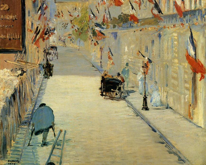 Rue Mosnier Decorated With Flags, With A Man On Crutches — Édouard Manet