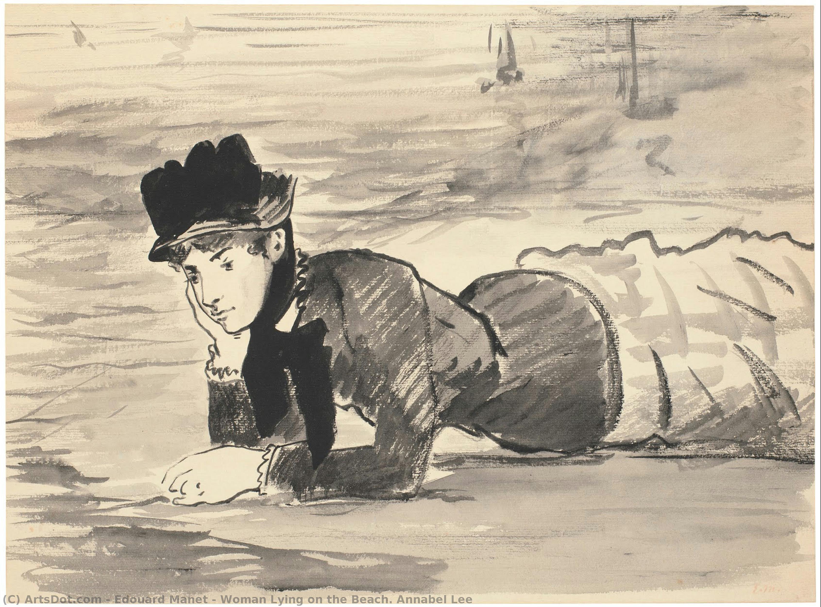 Woman Lying On The Beach. Annabel Lee — Édouard Manet