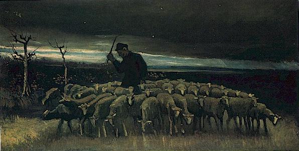 Shepherd With A Flock Of Sheep — Vincent Willem Van Gogh