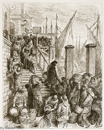 Billingsgate, Landing The Fish — Paul Gustave Doré