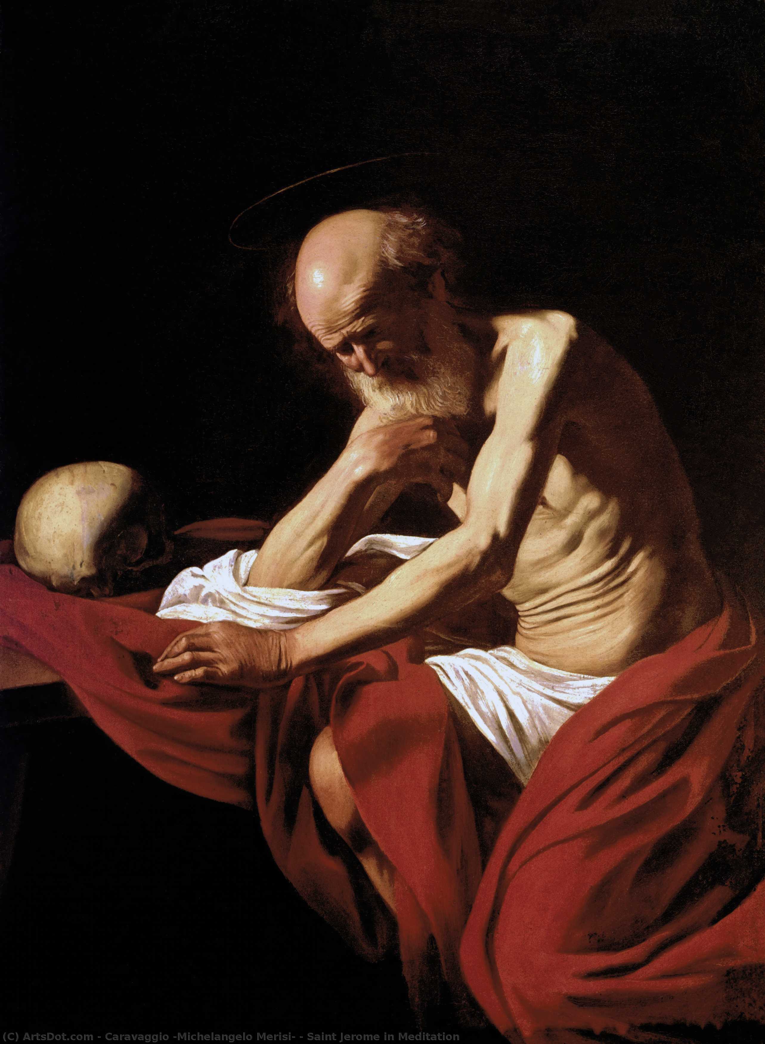 Saint Jerome In Meditation — Caravaggio