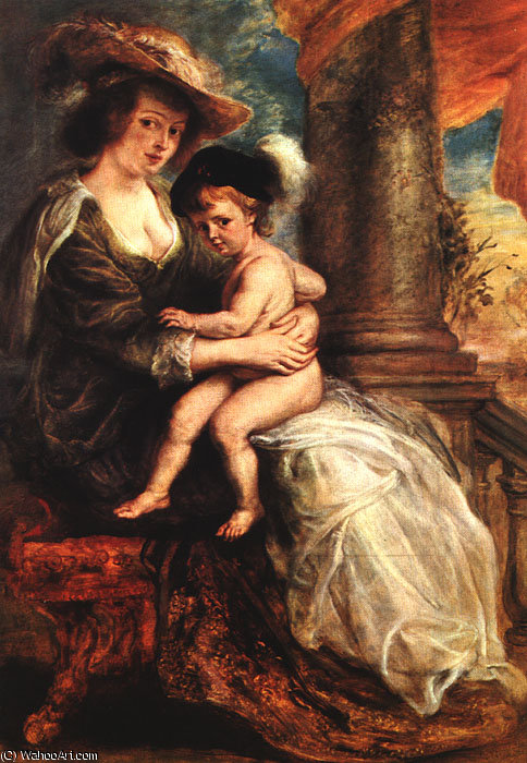 Helena Fourment With Her Son Francis Alte Pinako — Peter Paul Rubens