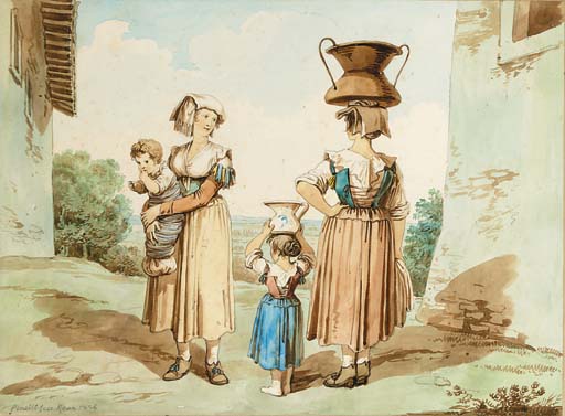 Italian Peasants Carrying Water — Bartolomeo Pinelli
