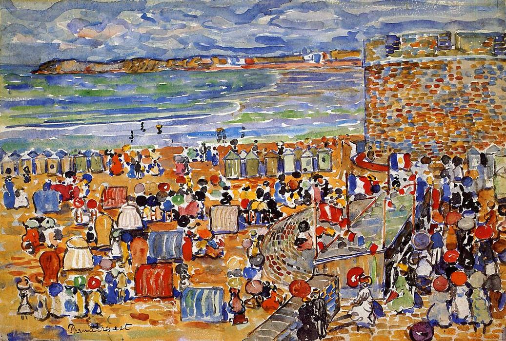 On The Beach, St. Malo — Maurice Brazil Prendergast