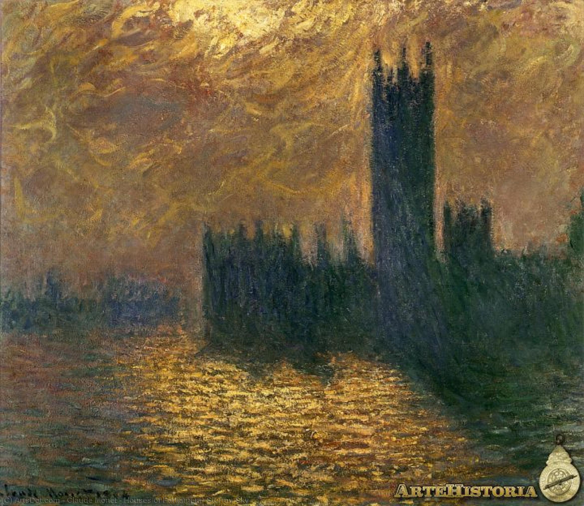 Houses Of Parliament, Stormy Sky — Claude Monet